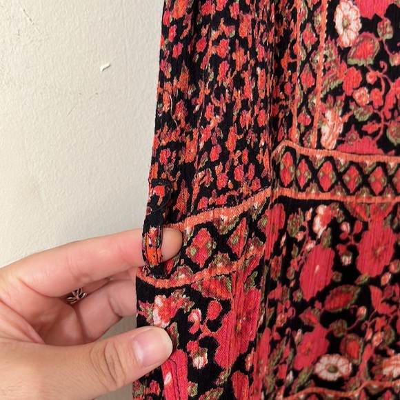 Free People Boho Floral Culotte Wide Leg Cropped Jumpsuit Size Medium - Picture 6 of 13